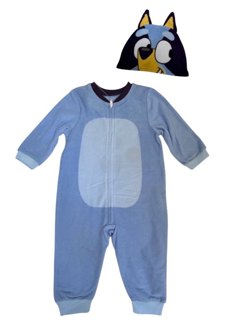 Bluey Fleece Sleeper Pajamas + Hat 18M NWT